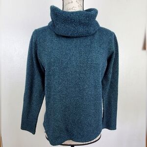 B Collection By Bobeau Knit Turtleneck Sweater Blue Green Cozy Size Medium